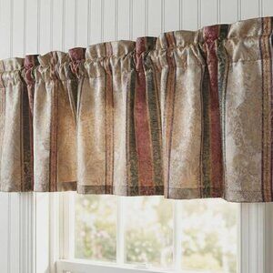 CROSCILL Dover Manor Valance Mulberry Jacquard Stripe 17 x 82 Blouson Vintage